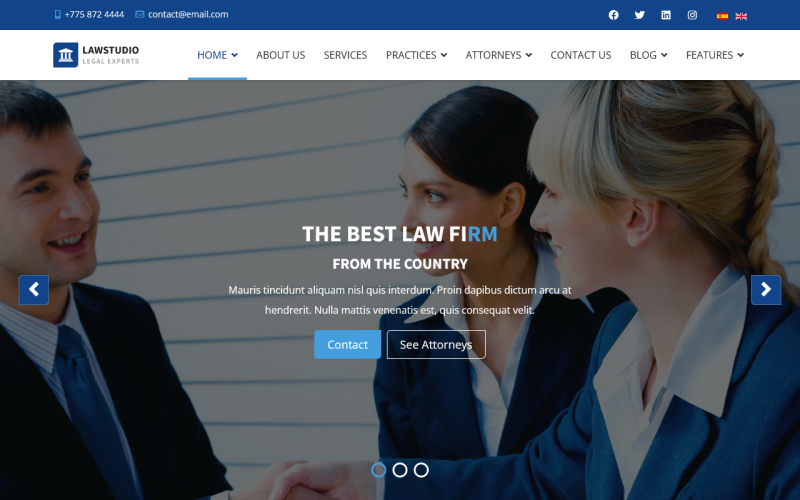 LawStudio - Advokat och advokatbyrå Joomla 4, 5 och 6-mall