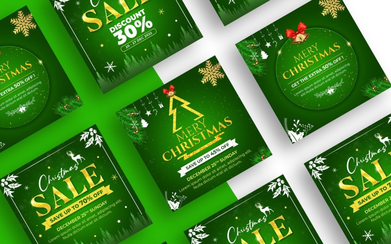 Merry Christmas Banner Template Social Media