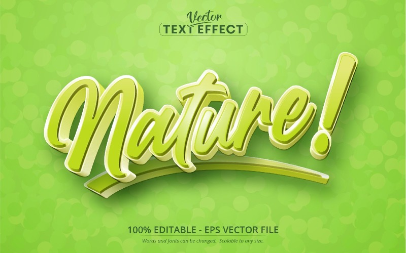 Nature - Cartoon Style, Editable Text Effect, Font Style, Graphics Illustration