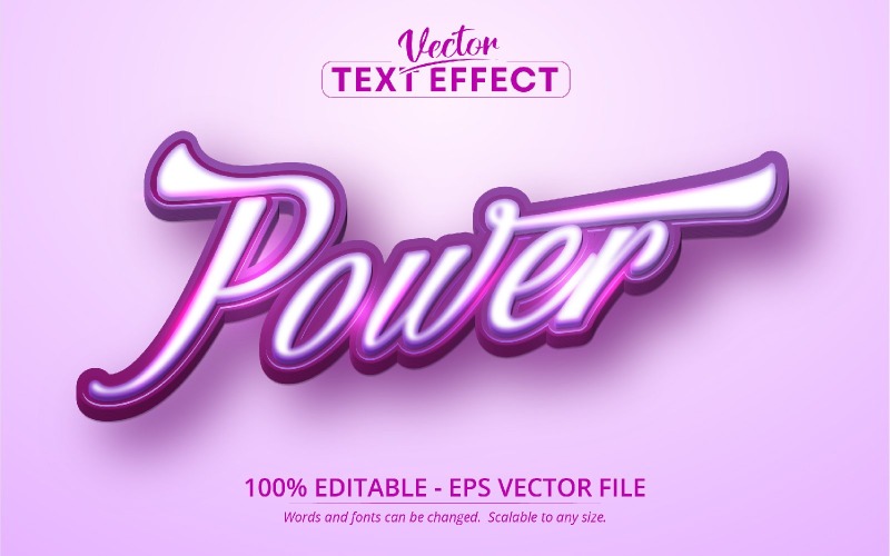 Poder: estilo de juego, efecto de texto editable, estilo de fuente, ilustración de gráficos