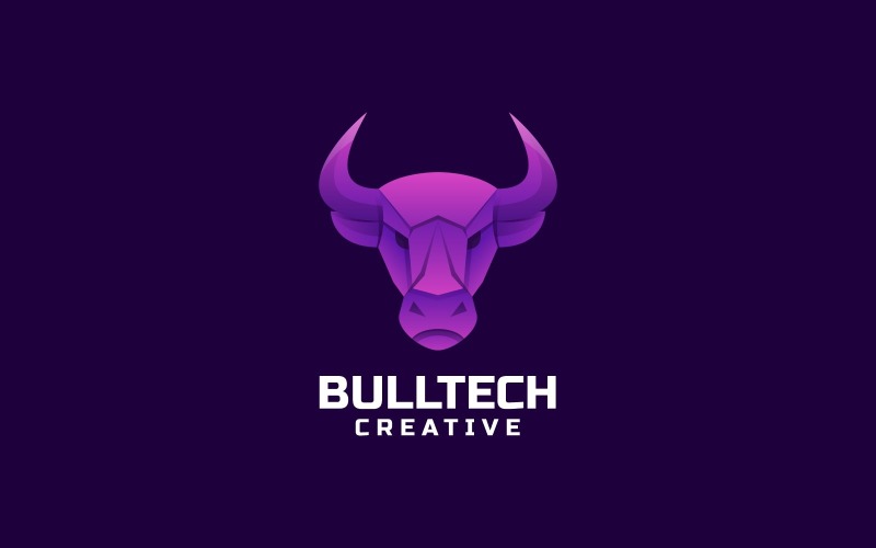 Bull Tech Farbverlauf Logo Vorlage