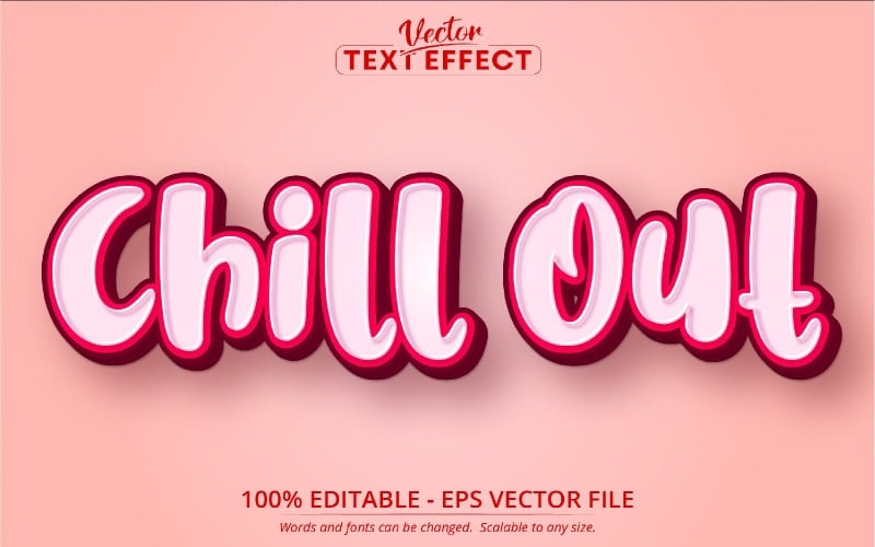 Chill Out – стиль мультфільму, текстовий ефект для редагування, стиль шрифту, графічна ілюстрація