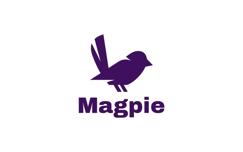 Magpie Silhouette Logo Style #219618 - TemplateMonster