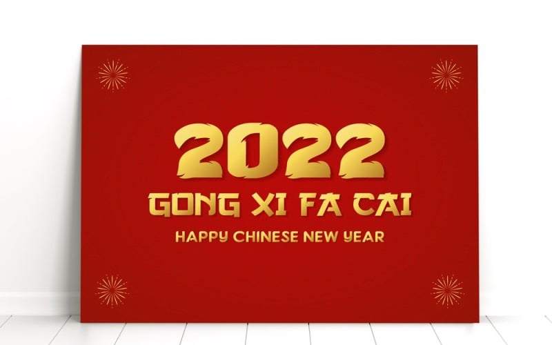 2022 Mutlu Çin Yeni Yılı ve GONG XI FA CAI - Afiş