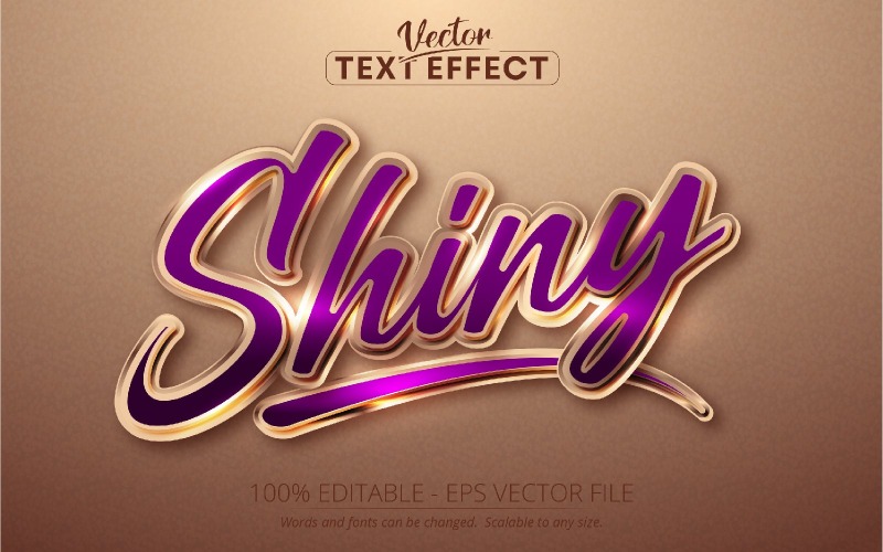 Shiny - redigerbar texteffekt, gyllene teckensnitt, grafikillustration