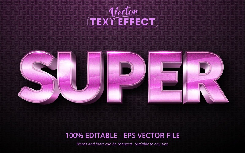 Super - bewerkbaar teksteffect, lettertype, grafische illustratie