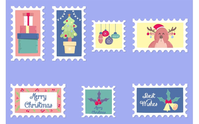 Christmas Stamps Illustration