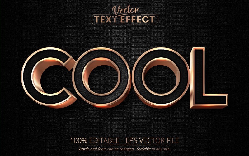Cool – Szerkeszthető szövegeffektus, Rose Gold betűtípus, grafikai illusztráció