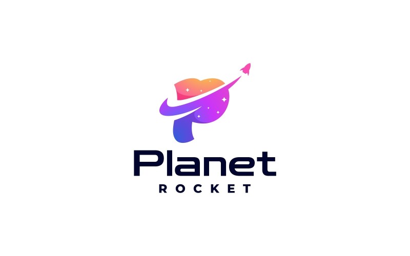 Letter Planet Gradient Colorful Logo - TemplateMonster