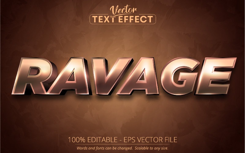 Ravage - Effet de texte modifiable, style de police de dessin animé, illustration graphique