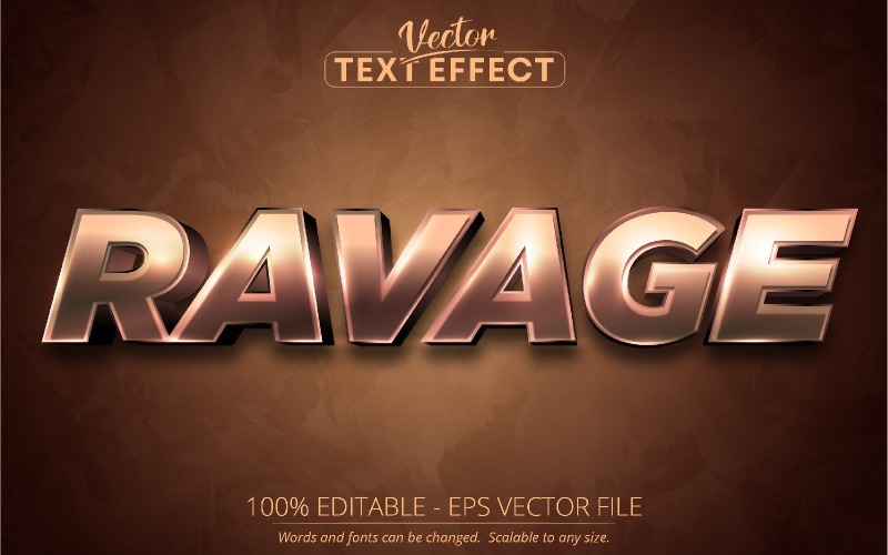 Ravage - Effetto testo modificabile, stile carattere cartone animato, illustrazione grafica