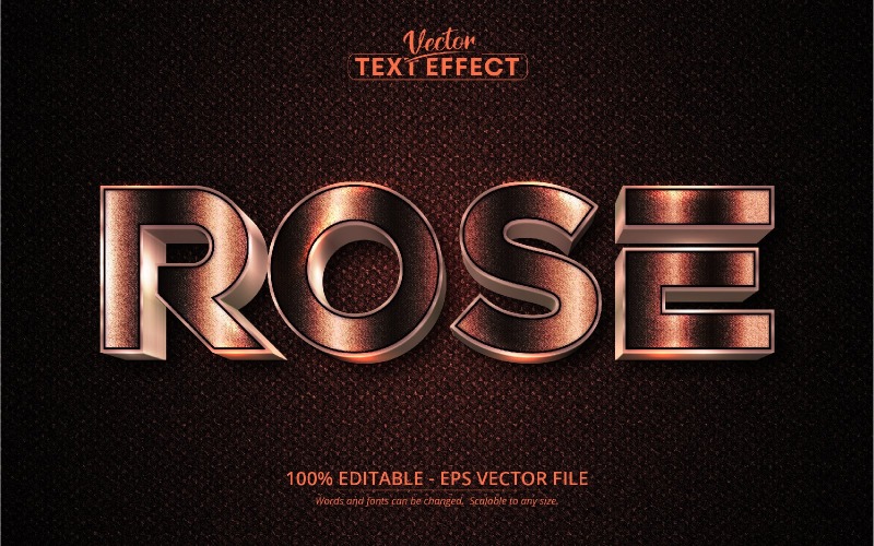 Rose - redigerbar texteffekt, Rose Golden Font Style, grafikillustration
