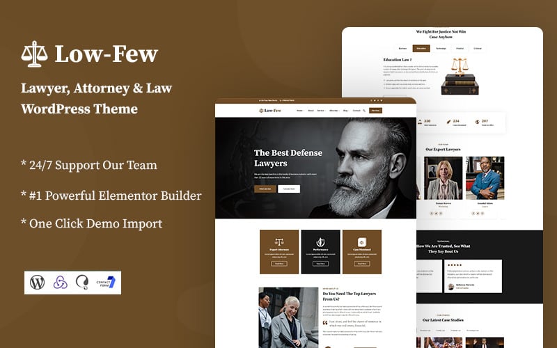 Lowfew - Avukat ve Avukat Duyarlı WordPress Teması