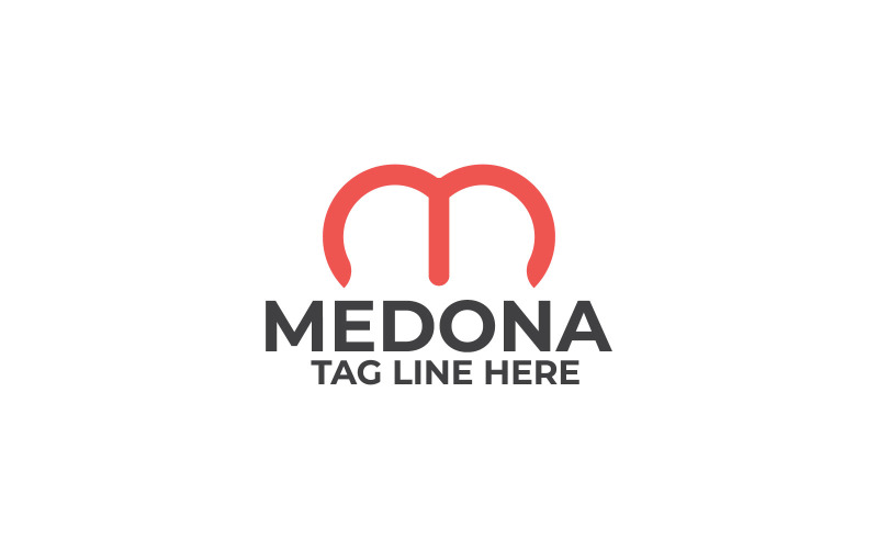Modèle de conception de logo Medona M lettre