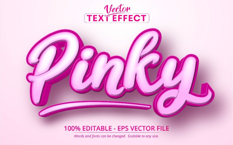 Pinky - Düzenlenebilir Metin Efekti, Çizgi Film ve Oyun Yazı Tipi Stili, Grafik İllüstrasyon