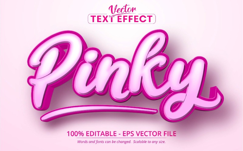 Pinky - redigerbar texteffekt, tecknad film och speltypsnittsstil, grafikillustration