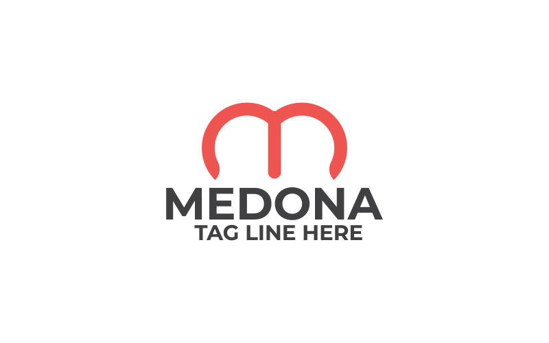 Шаблон дизайну логотипу Medona M Letter
