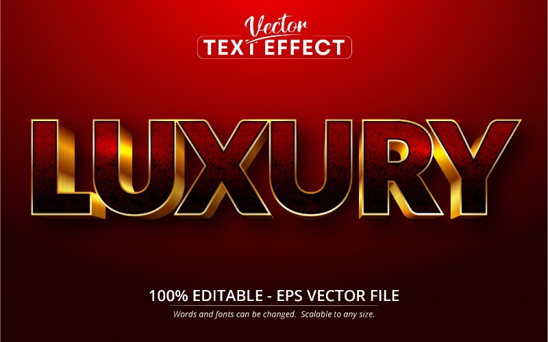 Lyx - redigerbar texteffekt, rött och guld texturerat teckensnitt, grafikillustration