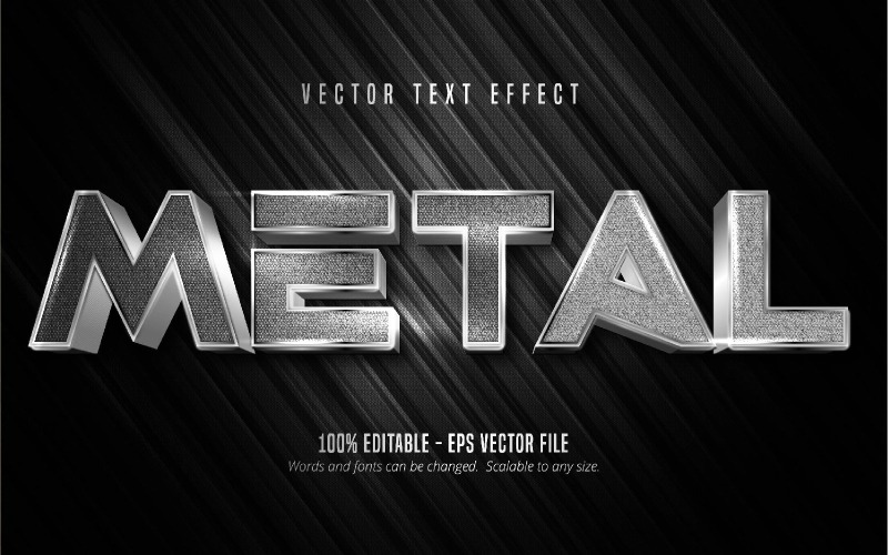 Metal - Düzenlenebilir Metin Efekti, Koyu Metalik Nokta Desenli Yazı Tipi Stili, Grafik İllüstrasyon