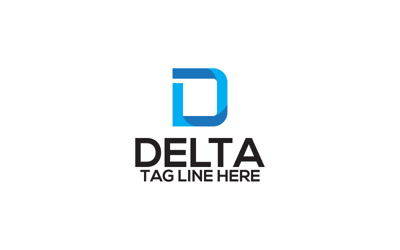 Delta D Harfi Logo Tasarım Şablonu