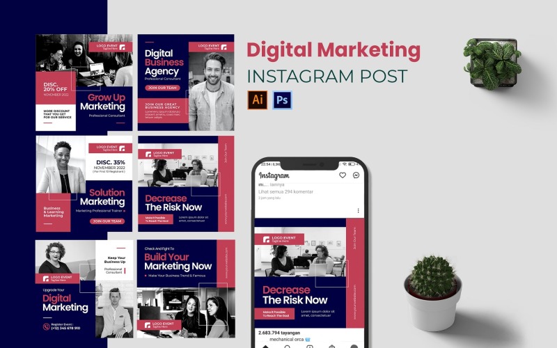 Digital Marketing Instagram Post Template - TemplateMonster