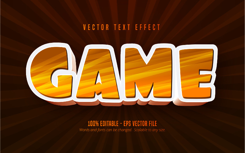 Гра - текстовий ефект для редагування, стиль коричневого мультфільму, графічна ілюстрація