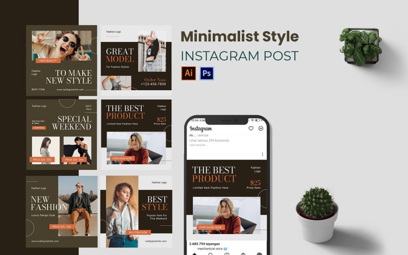 Style Post Minimalist Style Instagram Post #220066 - TemplateMonster