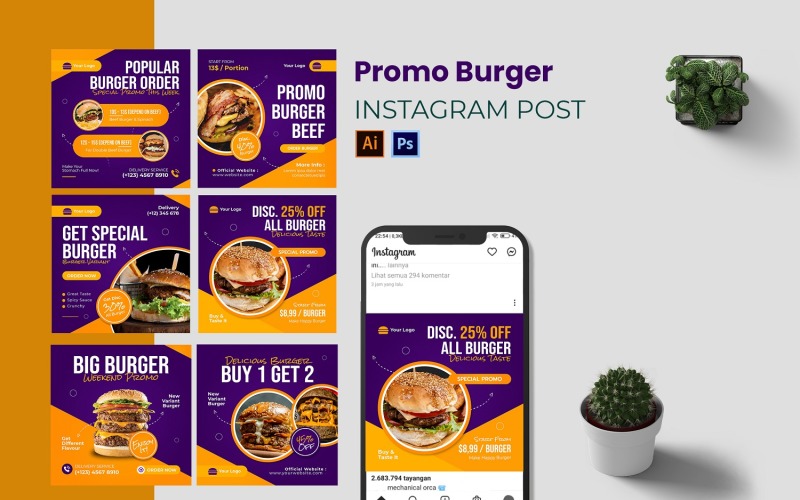 Postagem do Instagram Promo Burger