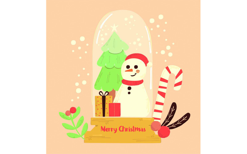 Christmas Snowball Globe Illustration