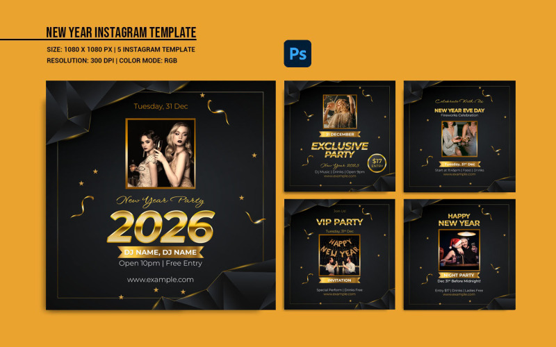 Festa di Capodanno Instagram Banner Social Media