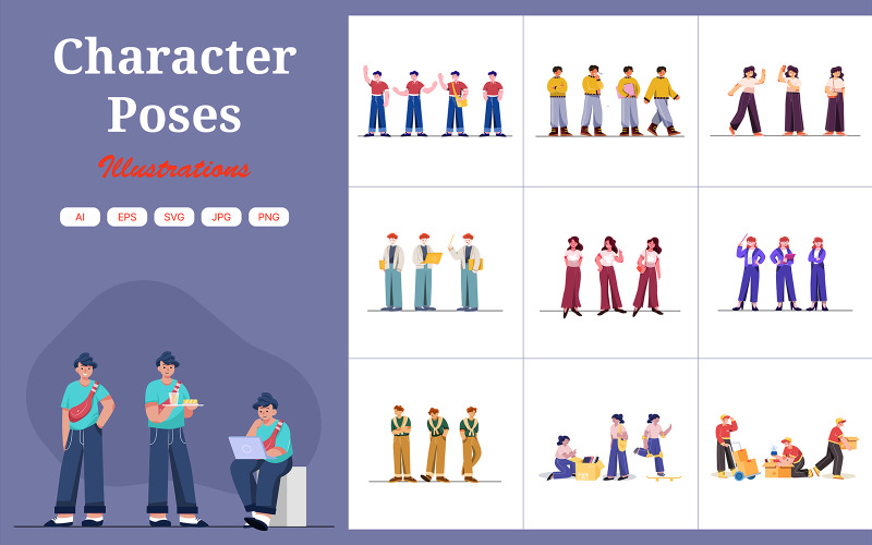 M373_Character pose des illustrations