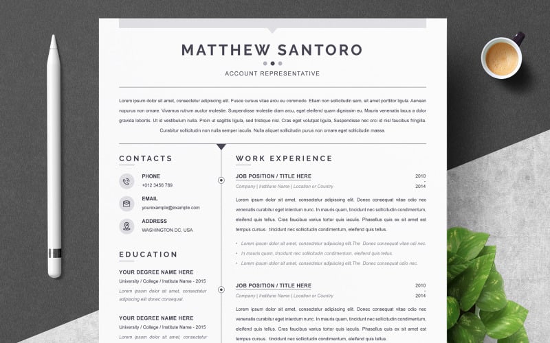 Matthew / Tiszta önéletrajzi sablon