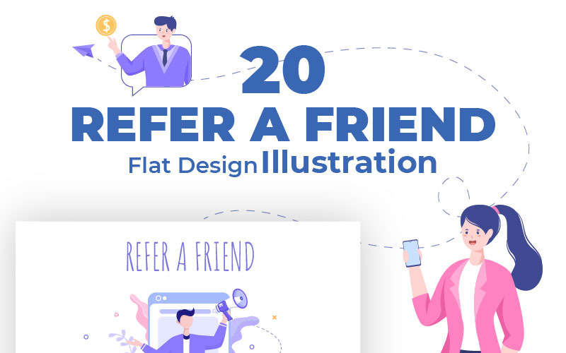 20 Refer a Friend Lapos kivitel illusztráció