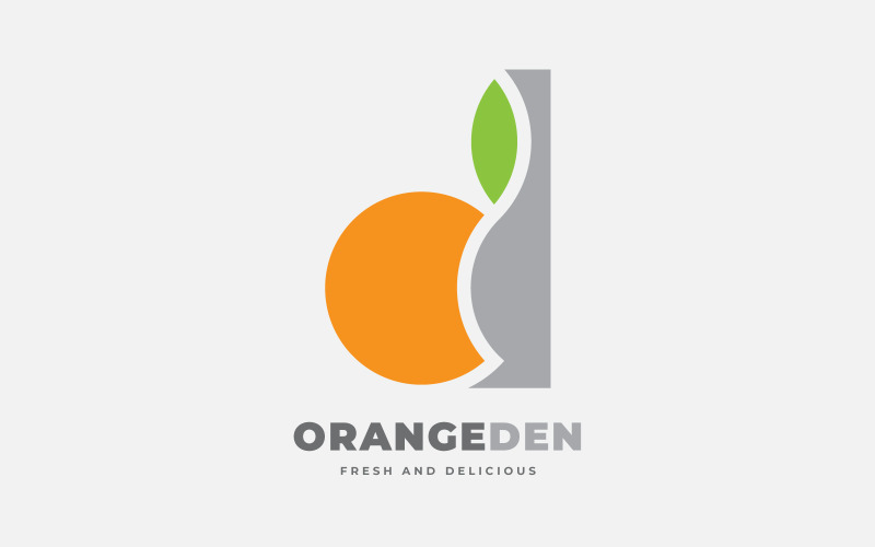 D-mönster orange teknologi logotyp mall