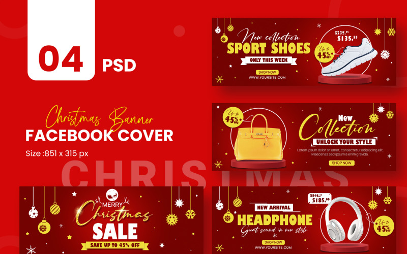 Christmas Facebook Covers Template Social Media