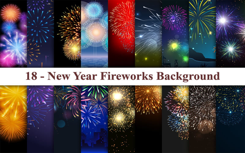 Happy New Year Fireworks Background
