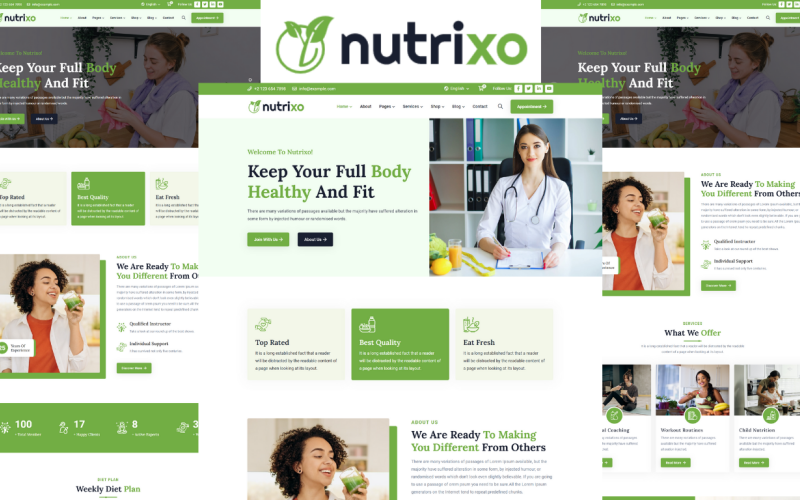 Nutrixo - HTML5-Vorlage für Ernährung, Diät und Rezept