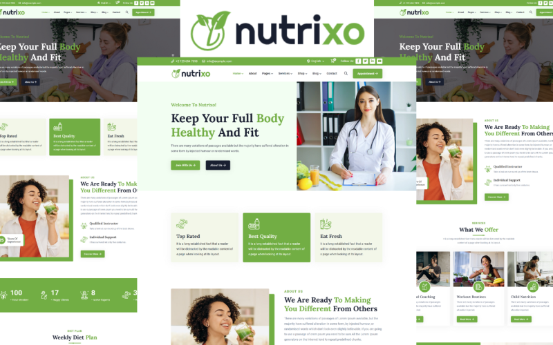 Nutrixo — szablon HTML5 odżywiania, diety i przepisów