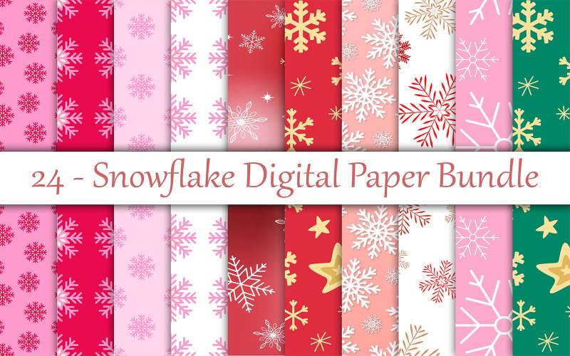 Papel digital con patrón de copo de nieve, patrón de copo de nieve