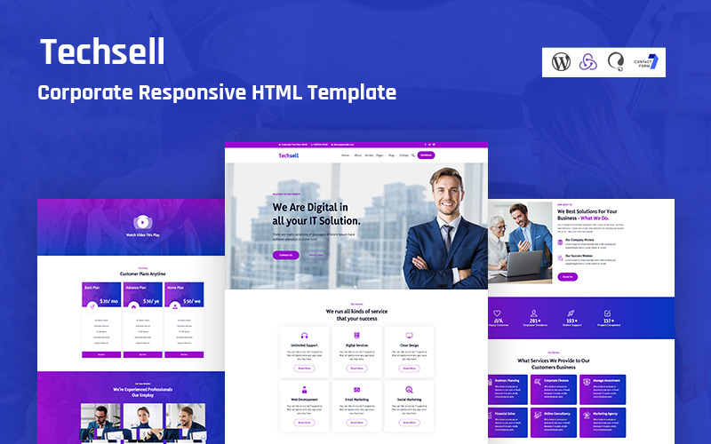 Techsell – Corporate Responsive Website-Vorlage