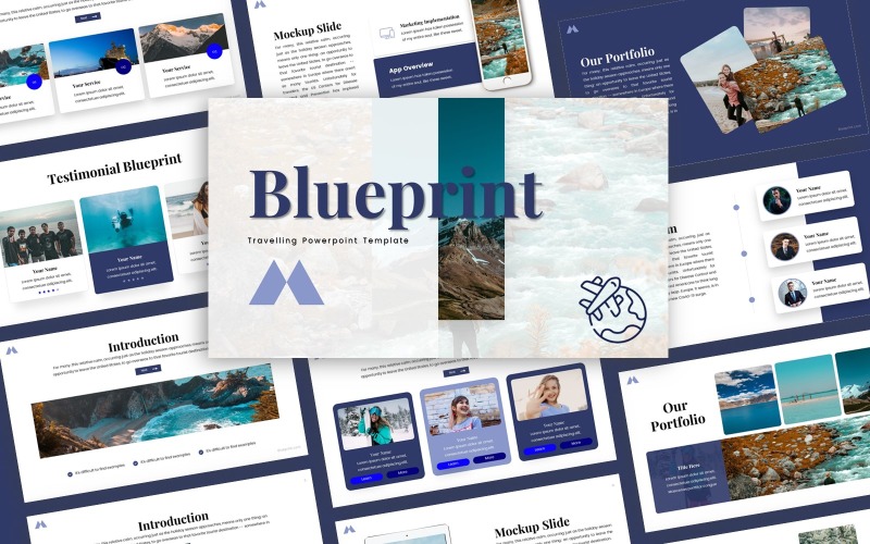 Blauwdruk - Multifunctionele Sjablonen PowerPoint presentatie
