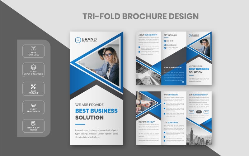 Business Corporate Trifold Brochure Design