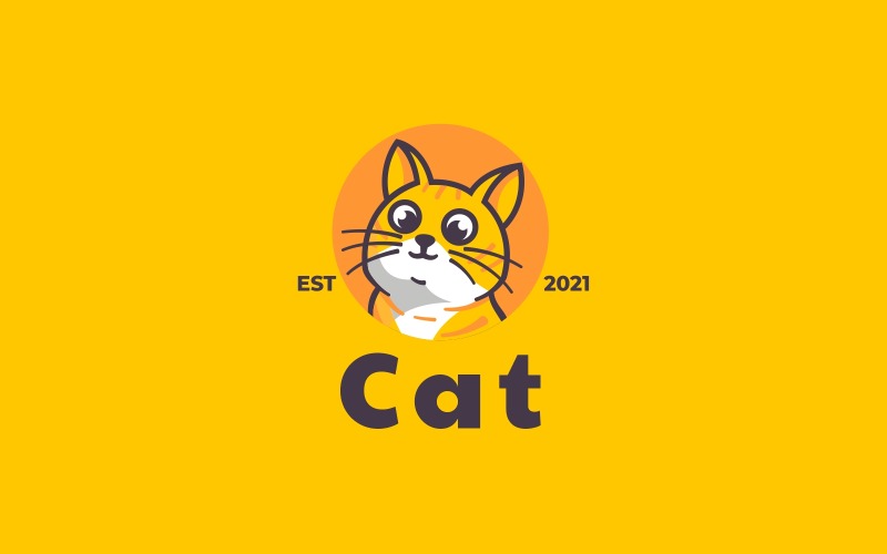 Кот простий талісман логотип шаблон