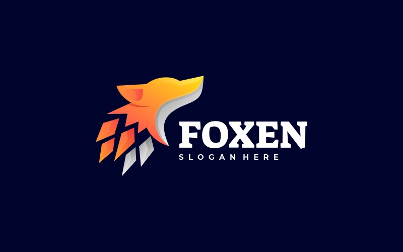 Vector Logo Fox Gradiëntstijl