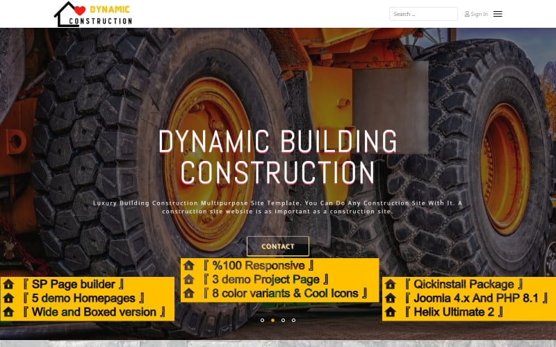 Dynamic Construction Joomla4 Template