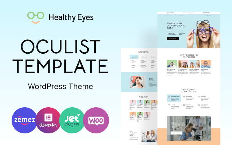 HealthEyes - Optik Hizmetleri Web Sitesi için Optikçi WordPress Teması