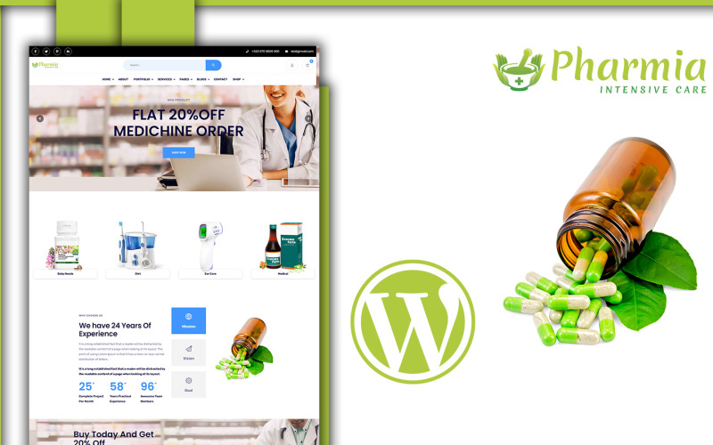 website for sale,Pharmacy Responsive,free hosting and domain name 