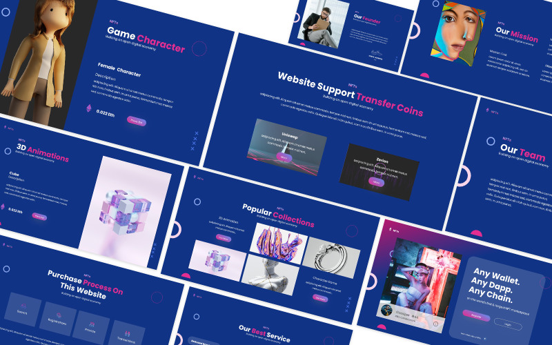Plantilla de Presentaciones de Google de NFTs Wallet