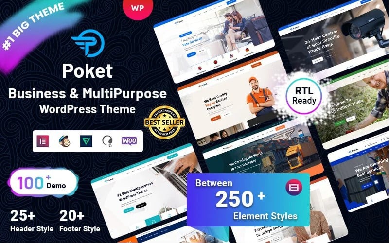 Poket - Responsivt WordPress-tema för företag och flera ändamål