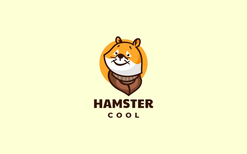 Hamster Einfaches Maskottchen-Logo-Stil